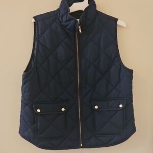 J. Crew Navy Quilted Vest